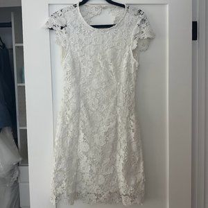 LuLu's Romance Language White Backless Lace Dress Small